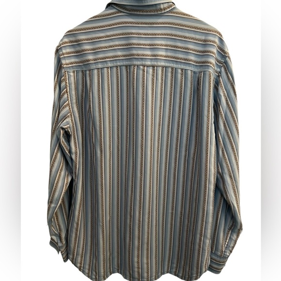 Tommy Bahama Size Large Striped Button 100% Tencel Shirt Classic, Western, Beach - Picture 5 of 8
